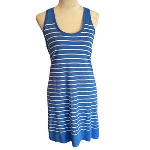 Vineyard Vines Blue White Striped Pima Cotton Tank Dress - Medium